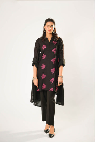 Women winter clothes | Black | Casual 3 Piece Suit | Cotton Khaddar Dyed | LAD-03176